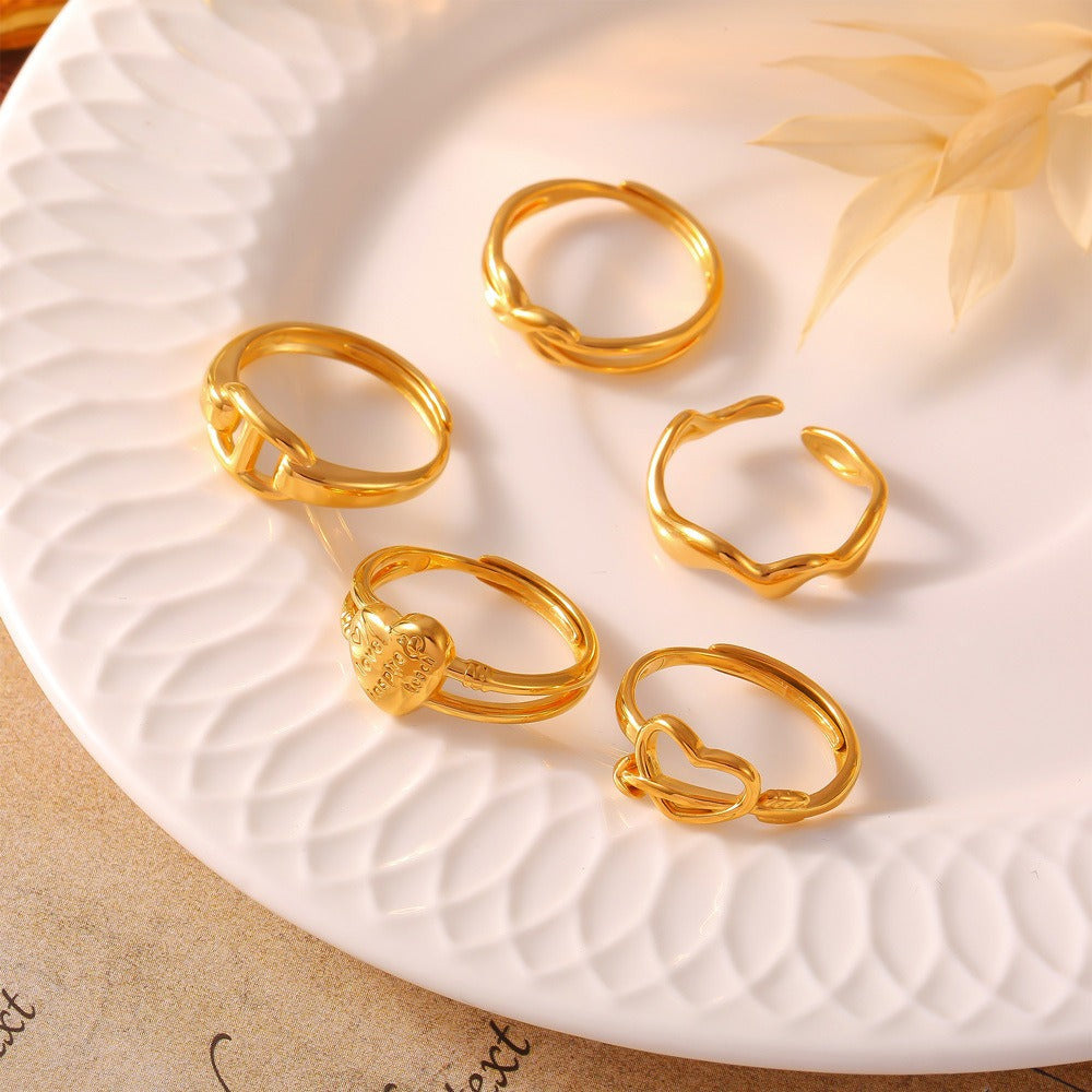 Kaze Simple Geometric Versatile Ring | 18K Gold PVD Stainless Steel Ring in 10 Styles