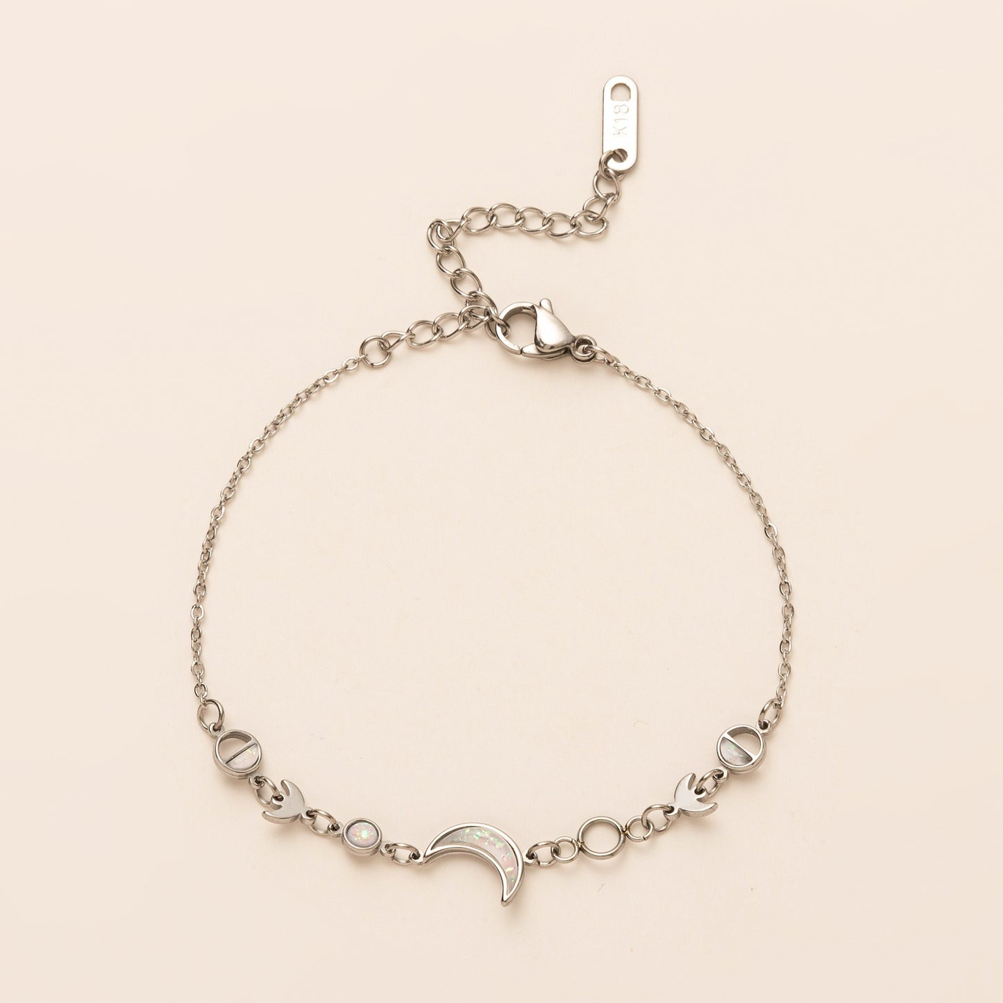 Kaze 18K Gold-Plated Silver Moon and Crescent Bracelet | Celestial Bracelet in Gold &amp; Silver Silver