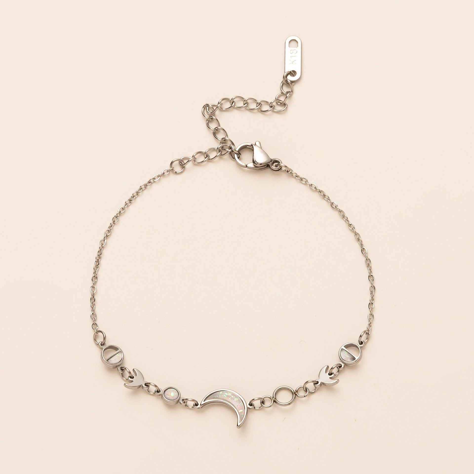 Kaze 18K Gold-Plated Silver Moon and Crescent Bracelet | Celestial Bracelet in Gold &amp; Silver Silver