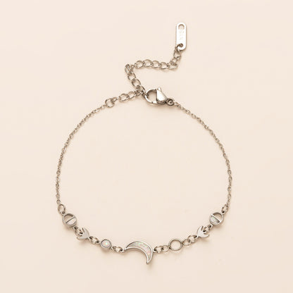 Kaze 18K Gold-Plated Silver Moon and Crescent Bracelet | Celestial Bracelet in Gold &amp; Silver Silver