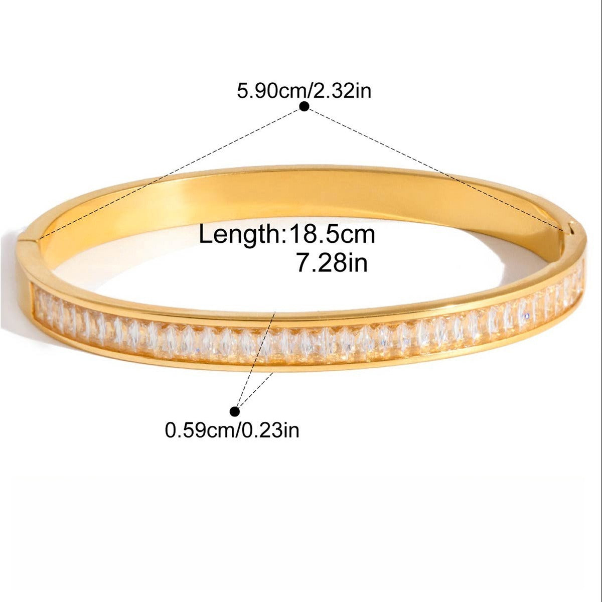 Kaze 18K Gold-Plated Titanium Steel Rhinestone Bracelet | Sparkling Bracelet in 6 Style Variants Bracelet A