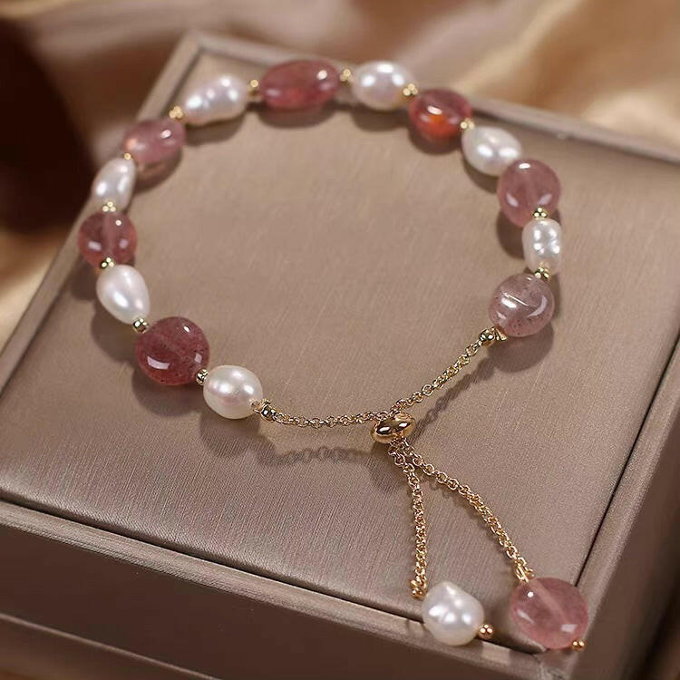 Kaze Korean-Style Crystal Slider Bracelet | Natural Pearl Adjustable Bracelet in 11 Styles 6 Style