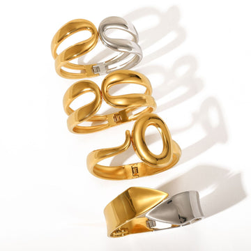 Kaze 18K Gold-Plated Titanium Steel Bracelet with Spring Clasp | Premium Bracelet in 9 Style Variants
