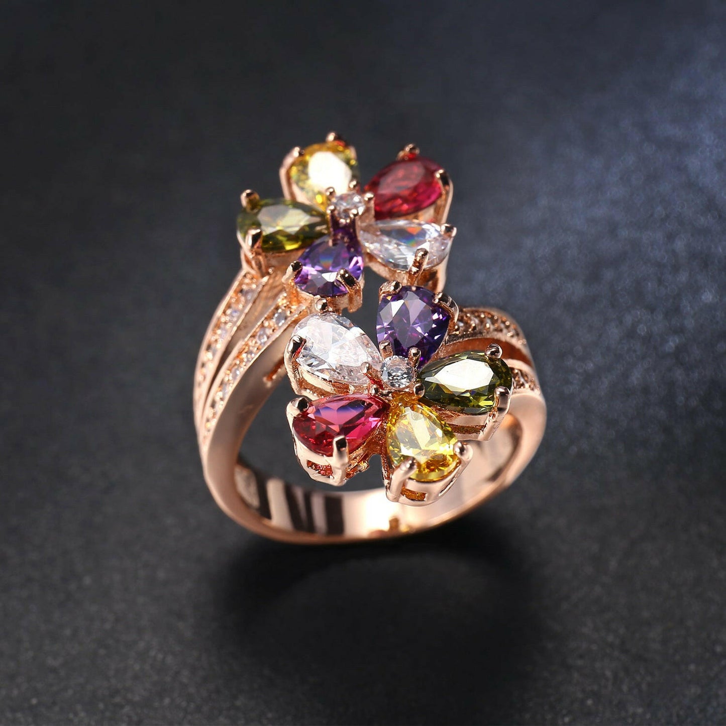 Kaze Elegant Zircon Bracelet | Rose Gold Floral Zircon Bracelet for Women