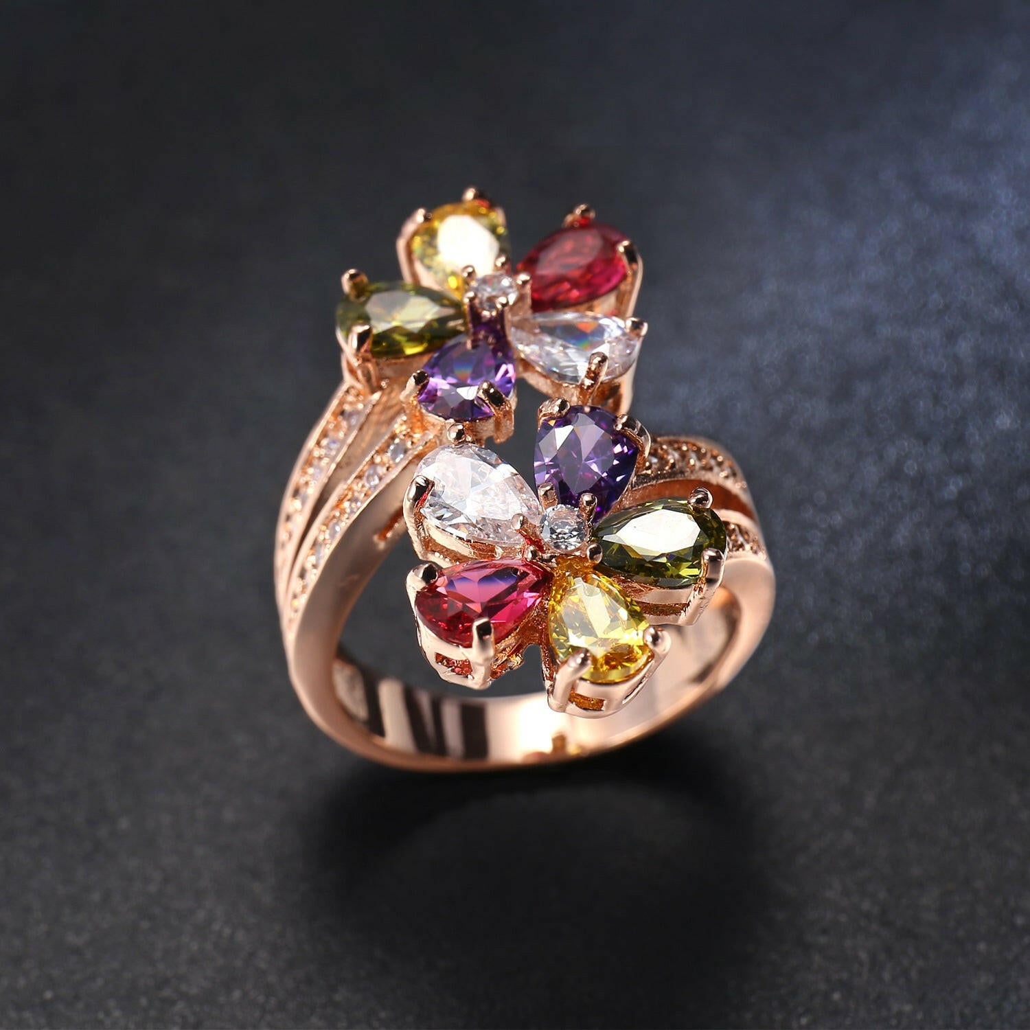Kaze Elegant Zircon Bracelet | Rose Gold Floral Zircon Bracelet for Women