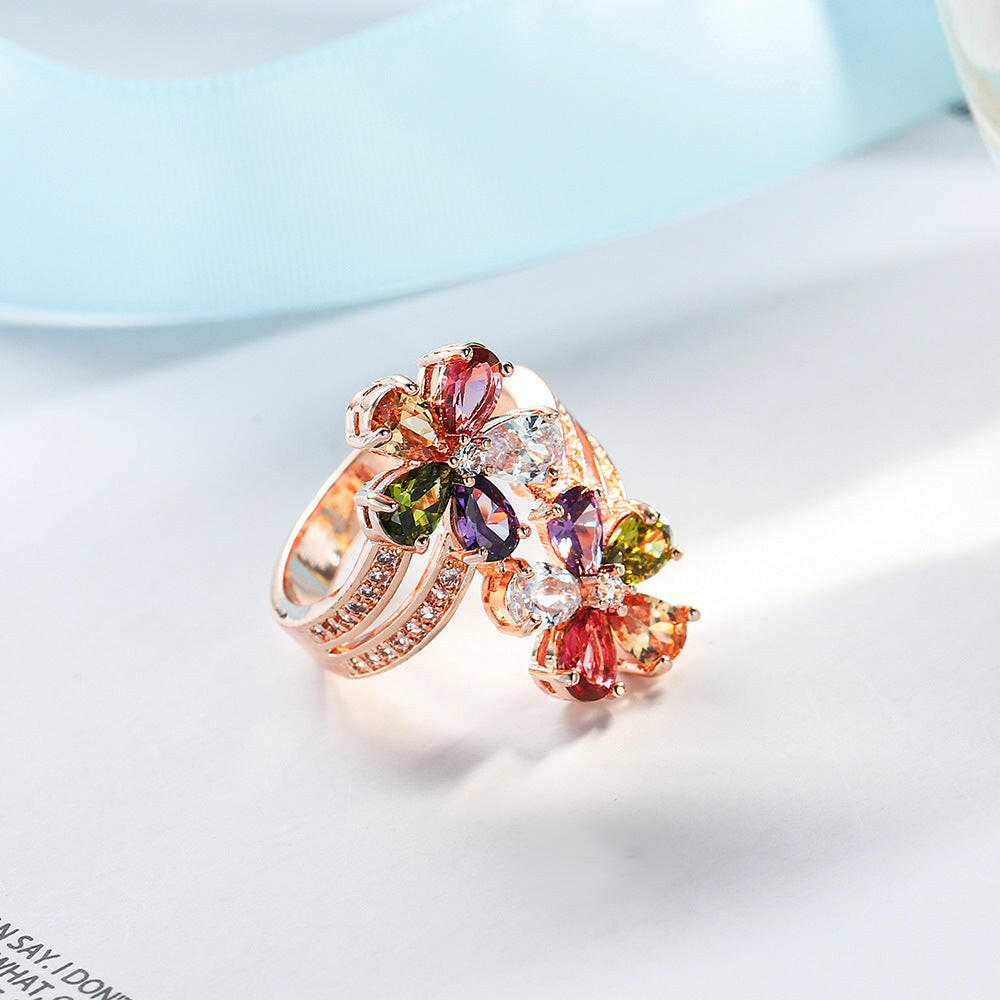 Kaze Elegant Zircon Bracelet | Rose Gold Floral Zircon Bracelet for Women Rose Gold