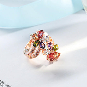 Kaze Elegant Zircon Bracelet | Rose Gold Floral Zircon Bracelet for Women Rose Gold