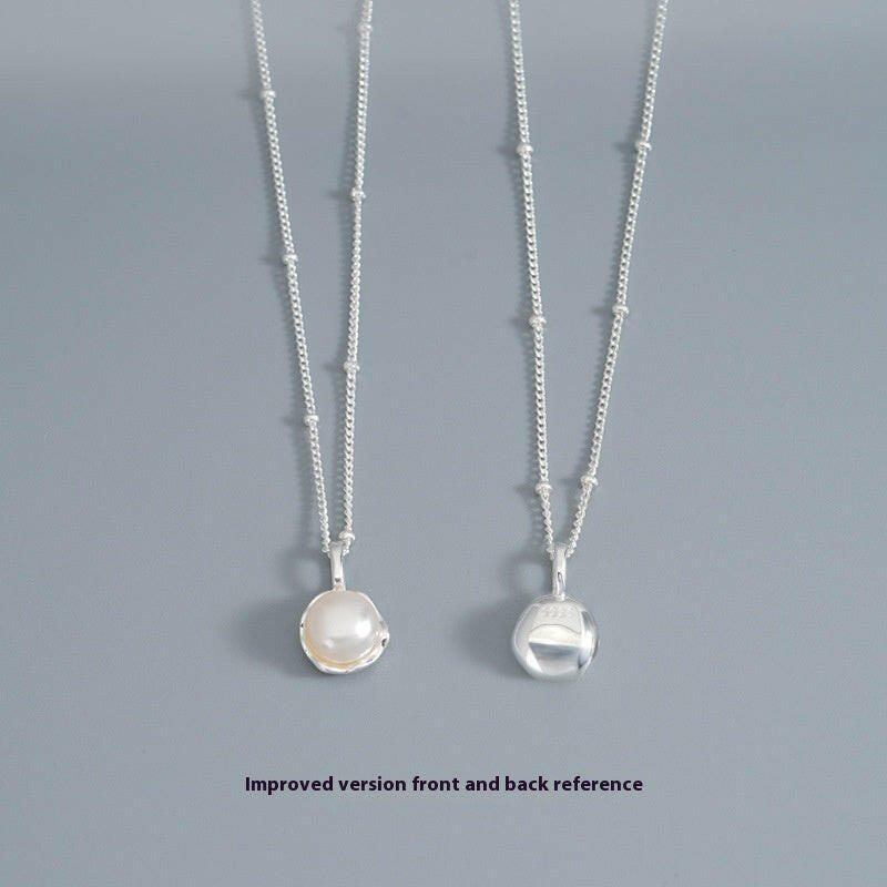 Kaze S925 Irregular Freshwater Pearl Clavicle Necklace | Adjustable Sterling Silver Pearl Necklace Silver Modified Version 925 Silver