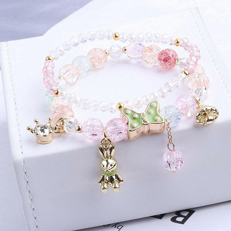 Kaze Handmade Crystal Bead Bracelet | Colourful Elegant Bracelet in Peach, Blue, Purple &amp; Multicolour Coloured