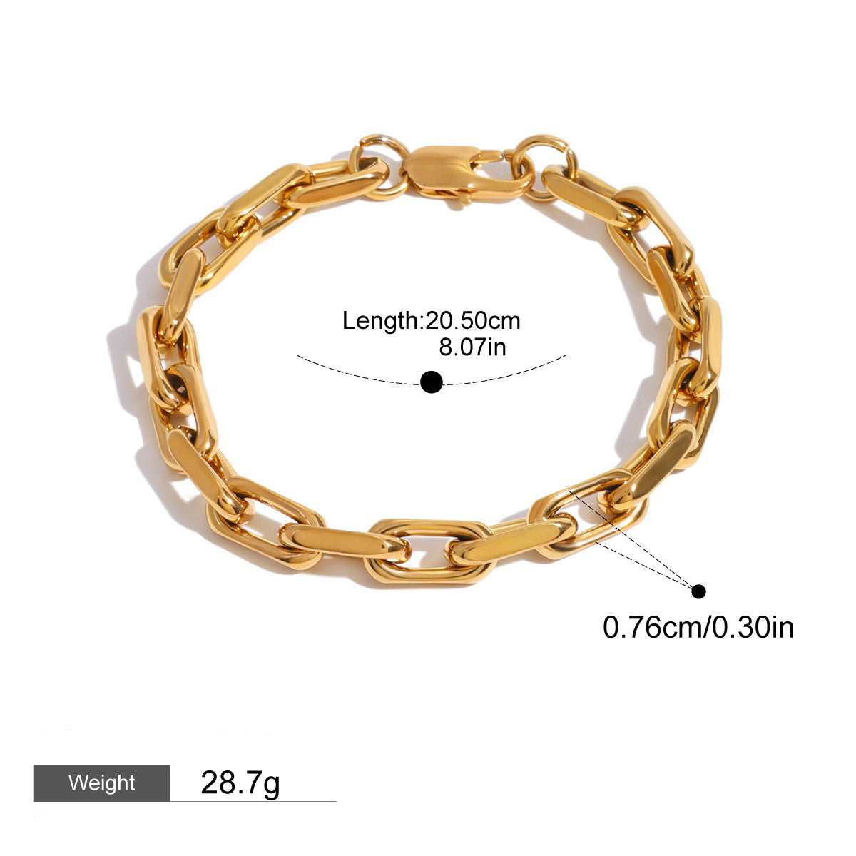 Kaze 18K Gold Heart-Shaped Earrings and Bracelet Set with Zircon Accents | 3-Piece Romantic Jewellery Set Style B-Bracelet-39