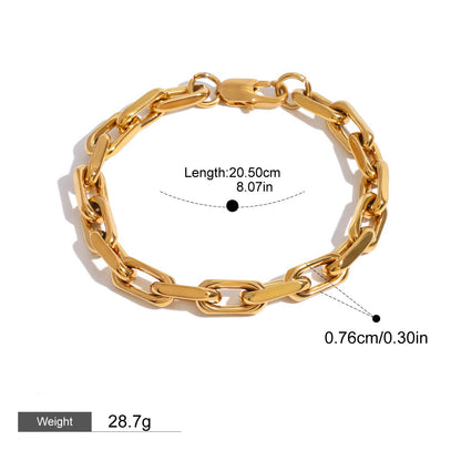 Kaze 18K Gold Heart-Shaped Earrings and Bracelet Set with Zircon Accents | 3-Piece Romantic Jewellery Set Style B-Bracelet-39