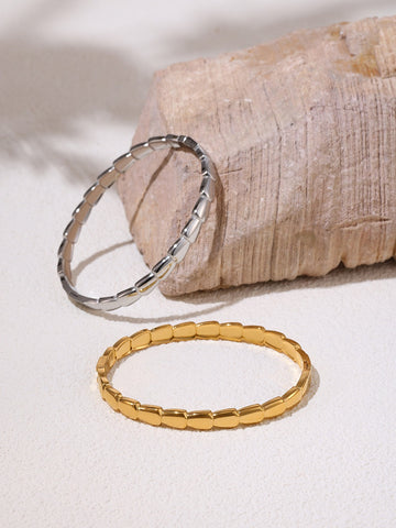 Kaze Geometric Classic Vintage Bracelet | 18K Gold Retro-Inspired Bracelet in Gold &amp; Silver
