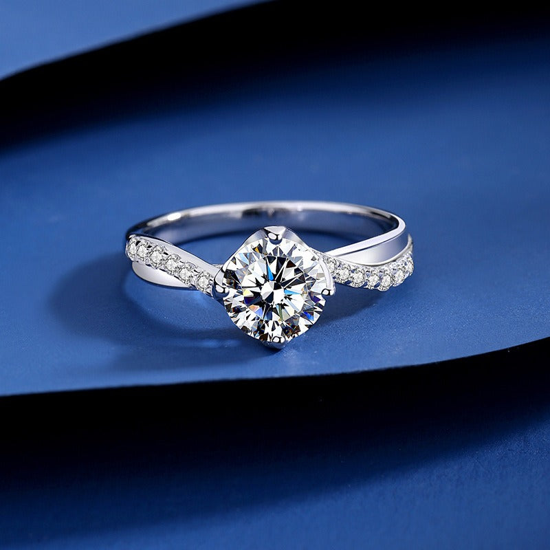 Kaze S925 Titanium Moissanite Ring | D-Color Moissanite &amp; Zircon Ring Sizes 5–9