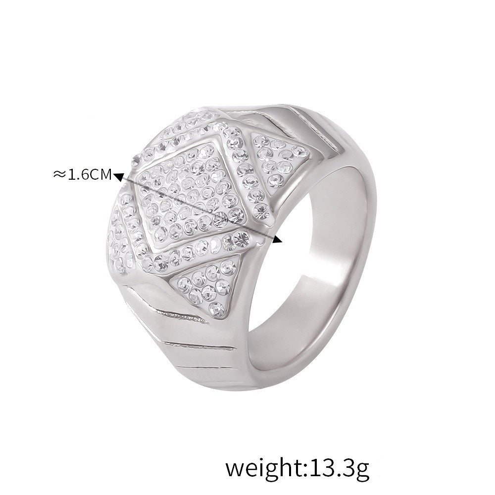 Kaze Noble Geometric Diamond Woven Gemstone Ring | 18K Gold All-Match Ring in 24 Variants