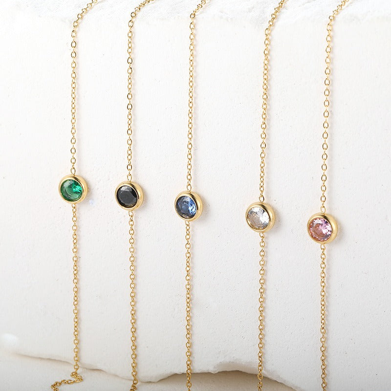 Kaze Multicoloured Zircon Bracelet | 18K Gold Titanium Steel Gemstone Bracelet