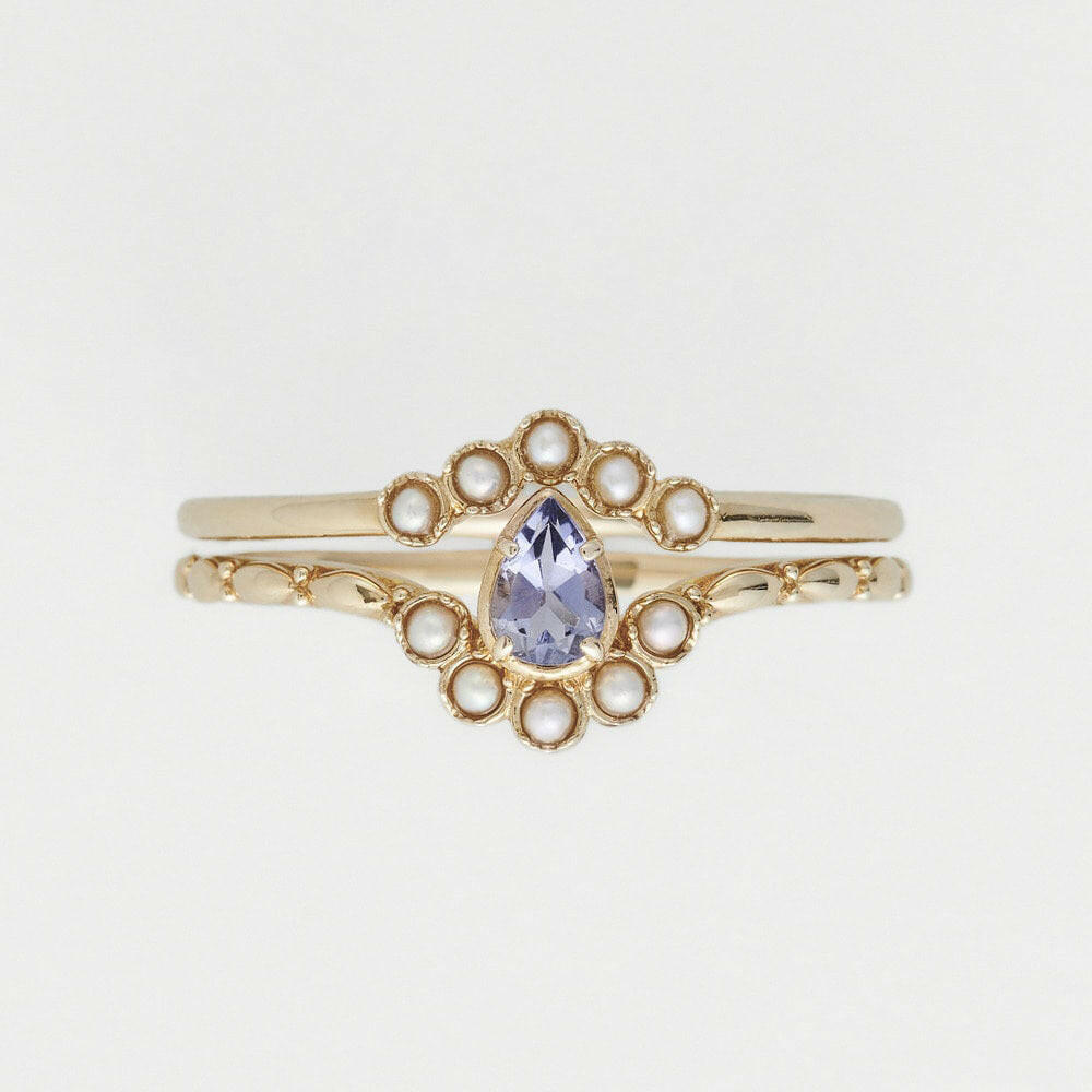 Kaze Geometric Tanzanite Sterling Silver Ring | S925 Silver Blue-Violet Gemstone Ring