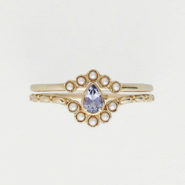 Kaze Geometric Tanzanite Sterling Silver Ring | S925 Silver Blue-Violet Gemstone Ring
