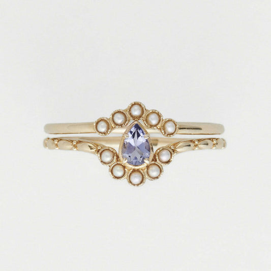 Kaze Geometric Tanzanite Sterling Silver Ring | S925 Silver Blue-Violet Gemstone Ring