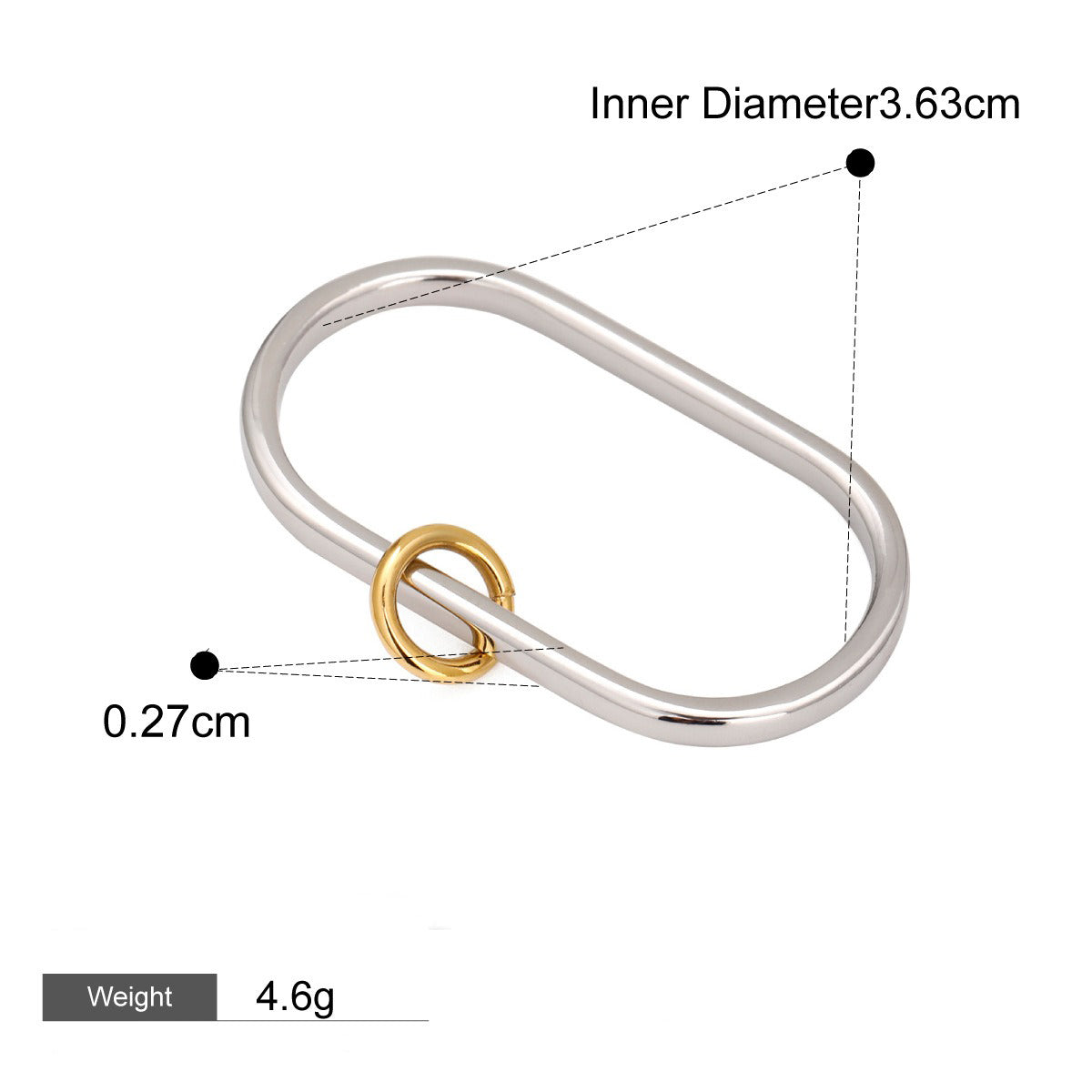 Kaze Oval High-End Two-Tone Ring | 18K Gold Oval Gold &amp; Silver Contrast Ring