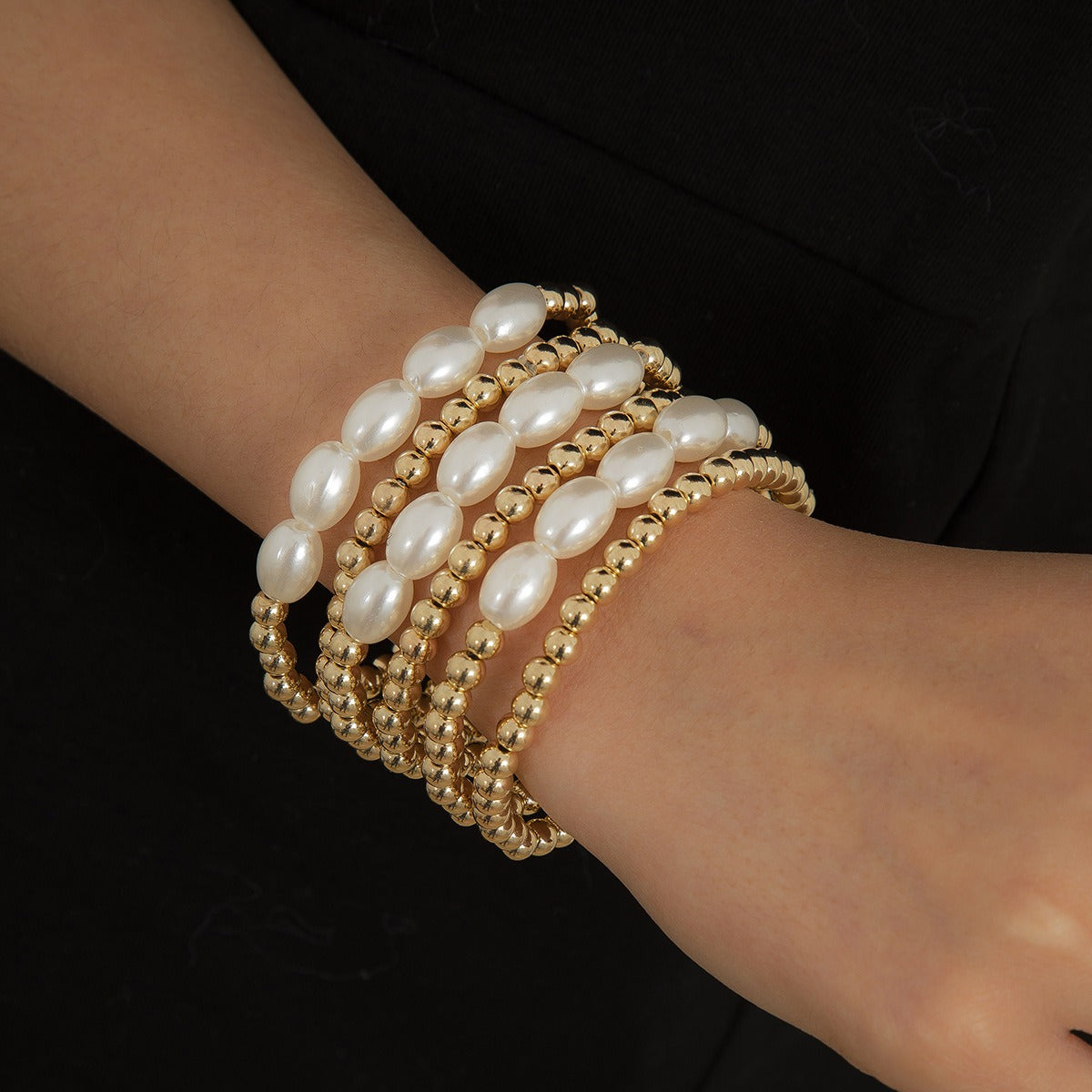 Kaze 18K Gold Bow Pearl Beaded Bracelet | Baroque Pearl Bracelet in 9 Style Variants GoldC
