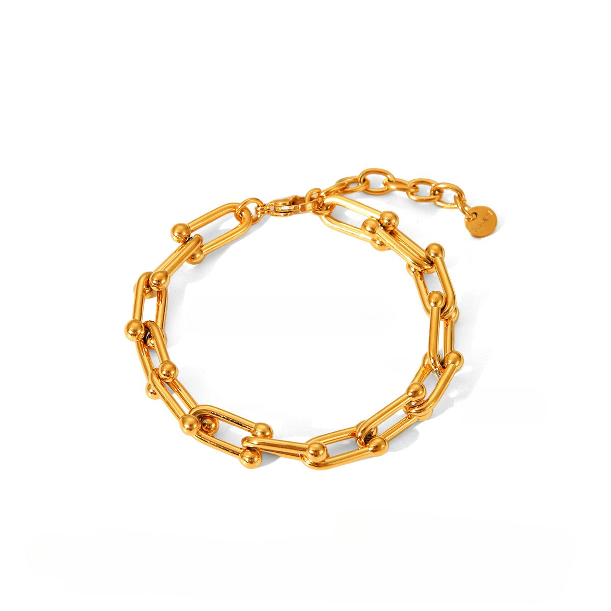 Kaze 18K Gold Horseshoe Chain Bracelet and Earrings Set | Lucky Horseshoe Jewellery in 5 Variants BraceletA