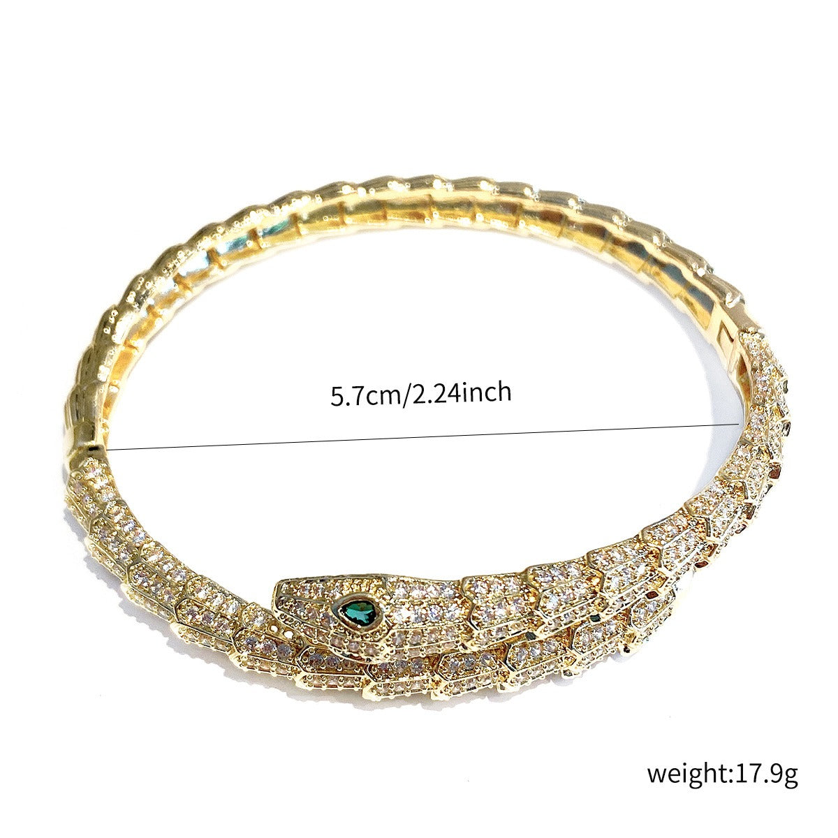 Kaze 18K Gold Simulated Snake Scale Bracelet | 18K Gold S925 Silver Serpent Bracelet in Gold &amp; White Gold
