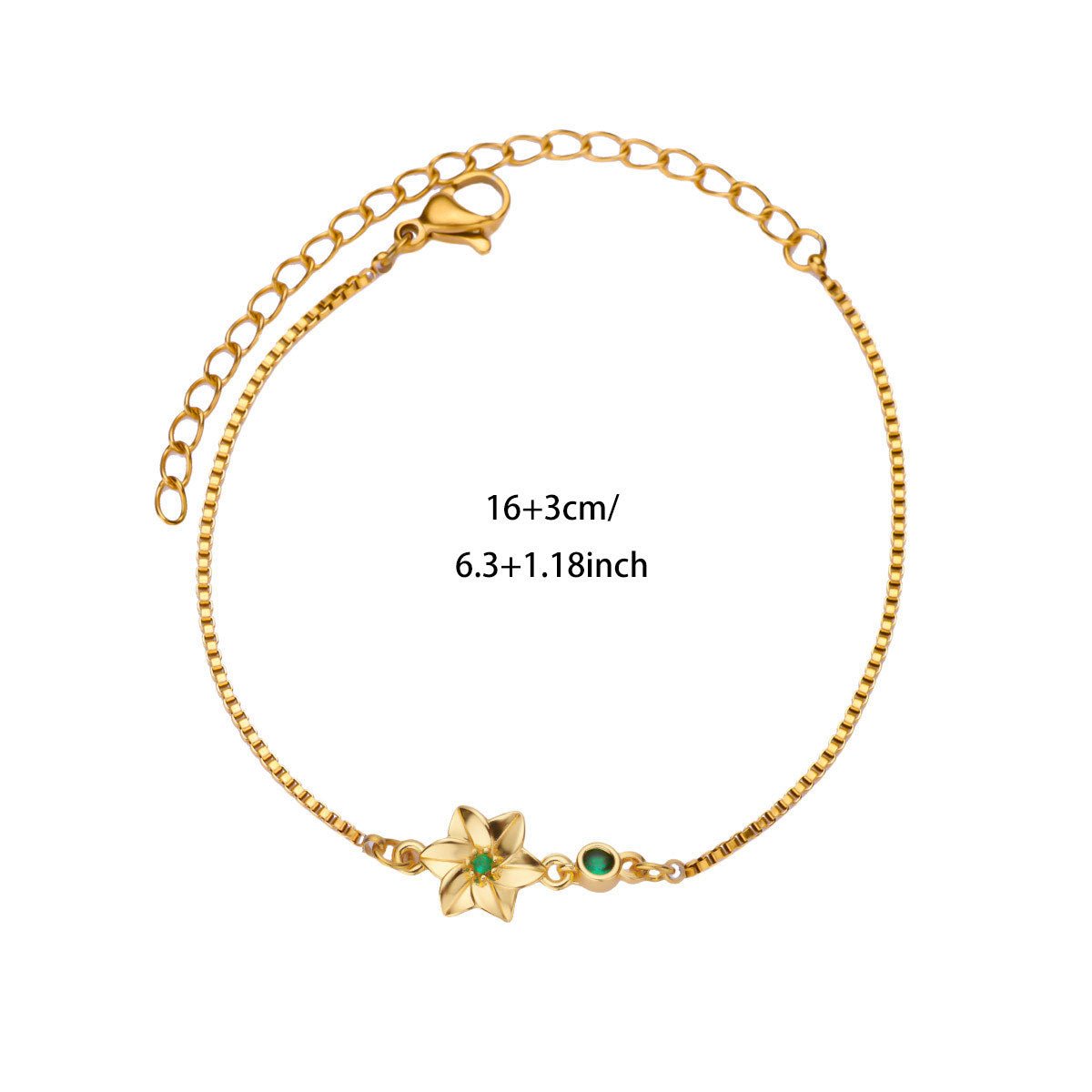 Kaze 18K Gold Birth Month Flower Bracelet | Personalised Floral Bracelet in All 12 Months