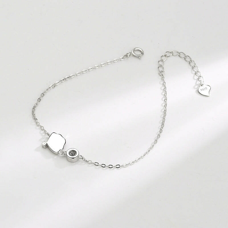 Kaze Sterling Silver Fashion Bracelet | Elegant White Gold Everyday Bracelet for Women
