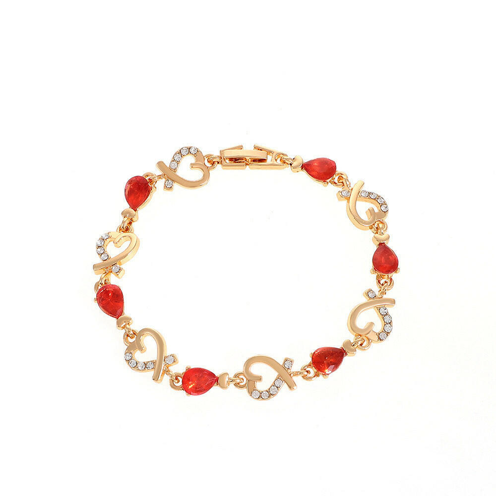 Kaze Hollow Love Rhinestone Heart Bracelet | Copper Adjustable Romantic Bracelet in 6 Styles Style3