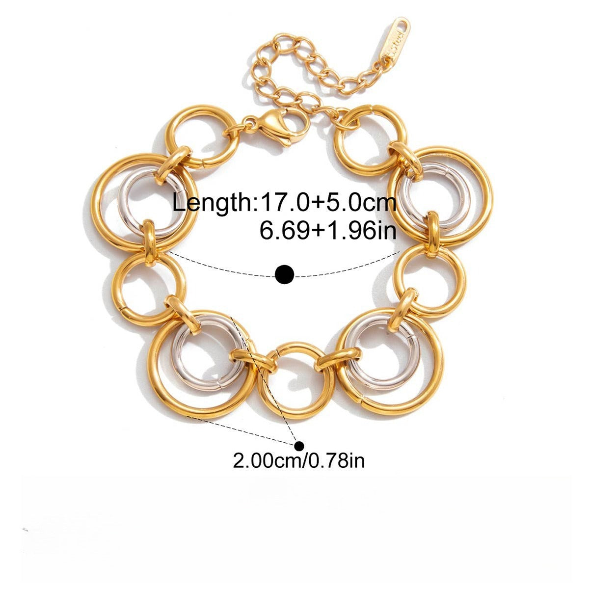 Kaze Two-Tone Multi-Strand Bracelet | 18K Gold &amp; S925 Silver Contrast Bracelet Bracelet A