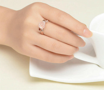 Kaze Gemstone Blossom Ring | Rose Gold Sterling Silver Floral Ring