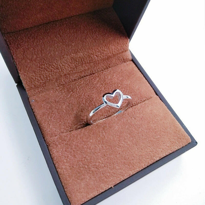 Kaze Minimalist Heart Ring | Open Heart Ring in Rose Gold, Gold &amp; Silver