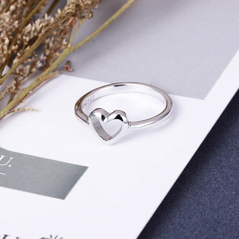 Kaze Minimalist Heart Ring | Open Heart Ring in Rose Gold, Gold &amp; Silver