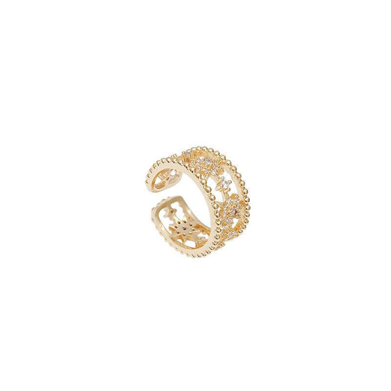 Kaze Open Star Ring | Adjustable Gold Sterling Silver Minimalist Ring