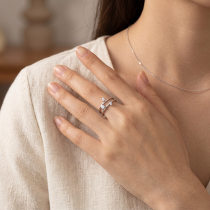 925 Sterling Silver Elegant Triple CZ Rings Wholesale Featuring Marquise and Round Stones on Adjustable Open Band