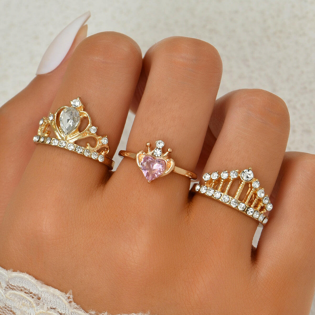 Kaze Gold-Accented Ring Set | Curated Stacking Ring Collection for Women