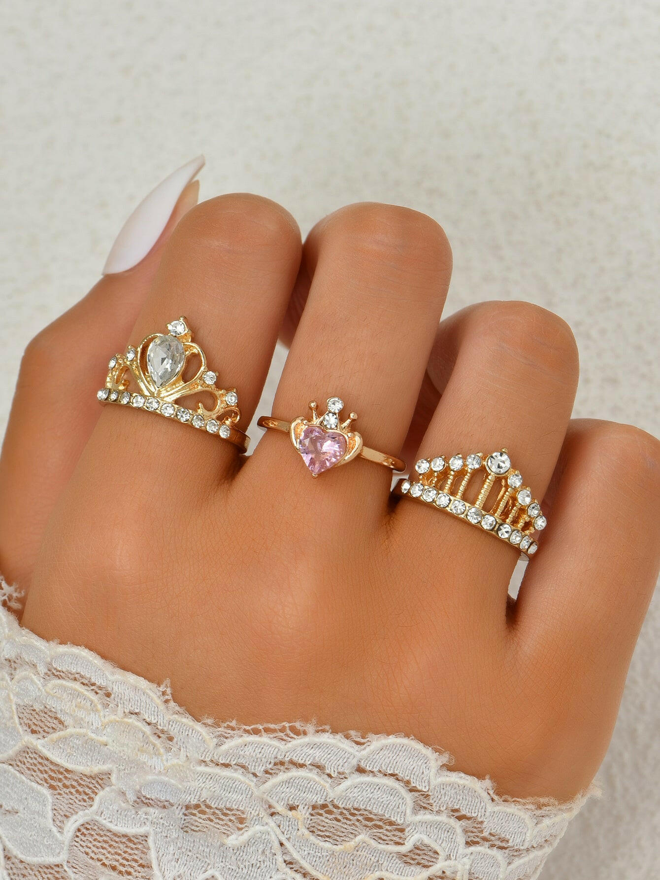 Kaze Gold-Accented Ring Set | Curated Stacking Ring Collection for Women