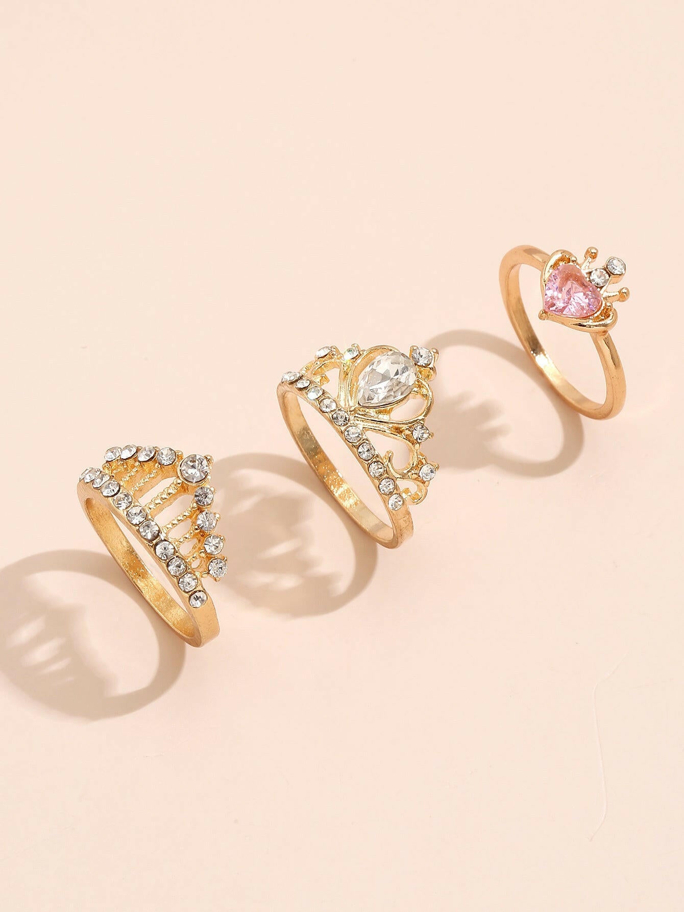 Kaze Gold-Accented Ring Set | Curated Stacking Ring Collection for Women As shown