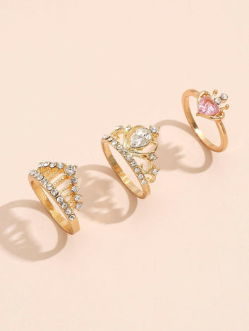 Kaze Gold-Accented Ring Set | Curated Stacking Ring Collection for Women As shown