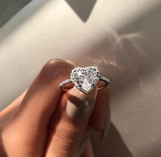 Kaze Heart Zircon Ring | Bold Heart-Shaped Zircon Ring in Gold &amp; Silver