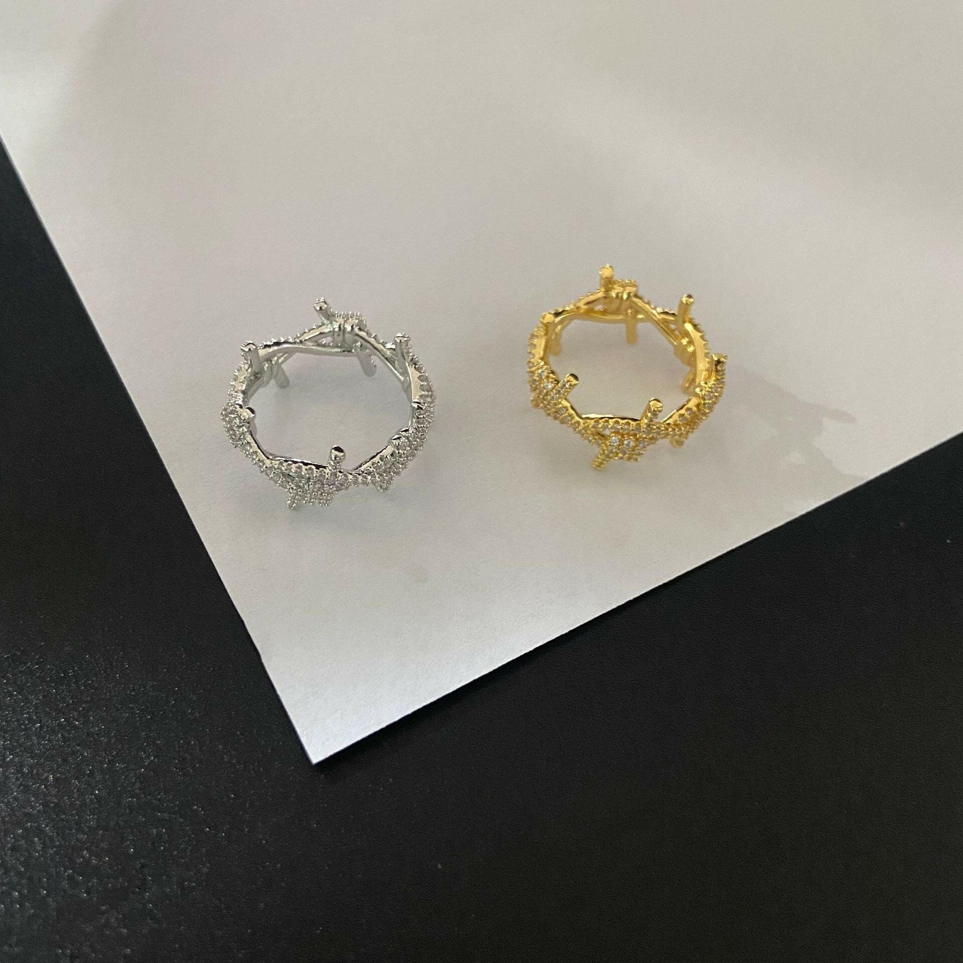 Kaze Gold-Plated Statement Ring | Sculptural Women's Ring in Gold &amp; Silver Silver