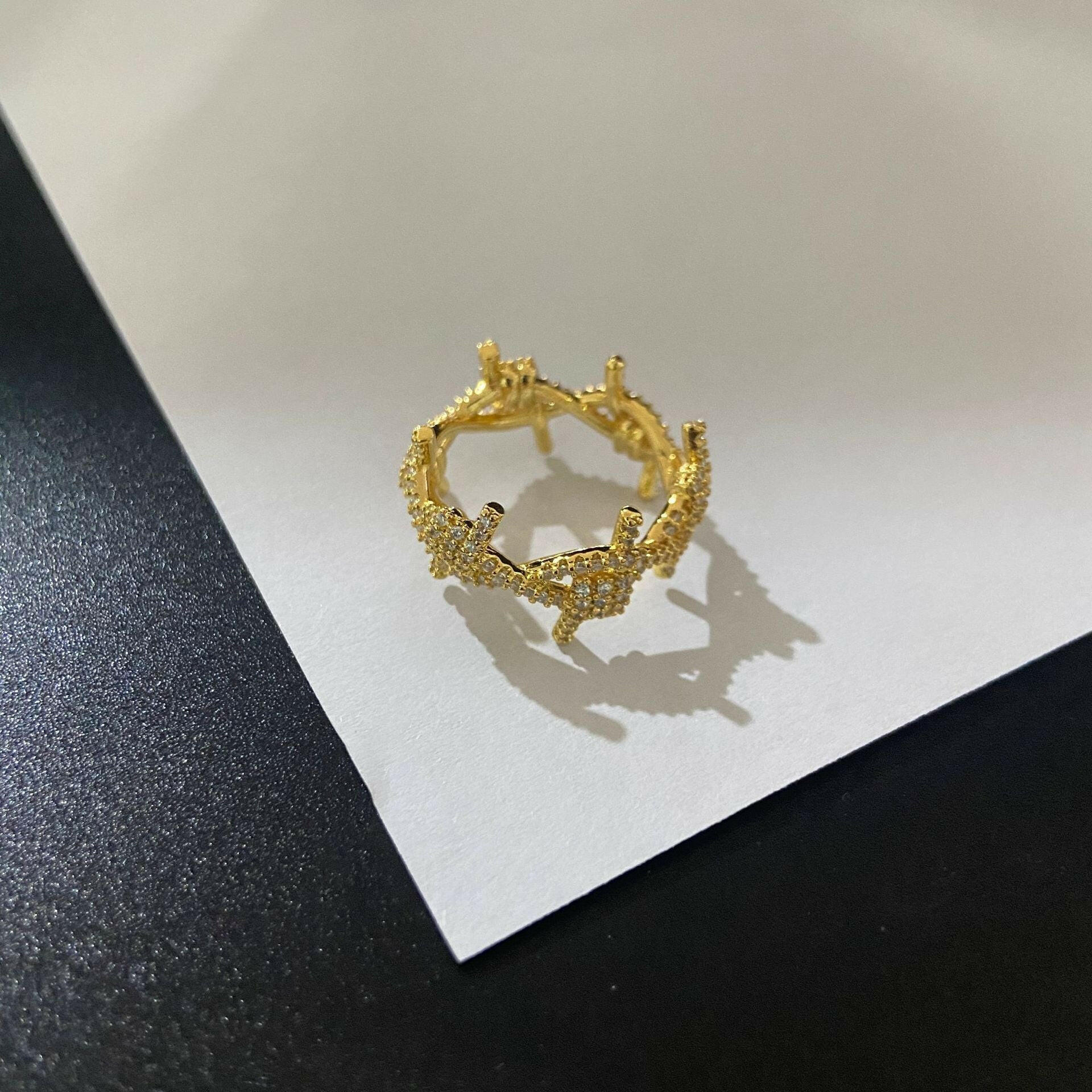 Kaze Gold-Plated Statement Ring | Sculptural Women's Ring in Gold &amp; Silver