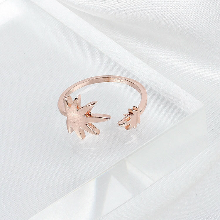 Kaze Tropical Leaf Ring | Nature-Inspired Ring in Silver, Gold &amp; Rose Gold