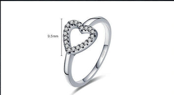 Kaze Vintage Heart Ring | S925 Sterling Silver Sparkling Heart Ring