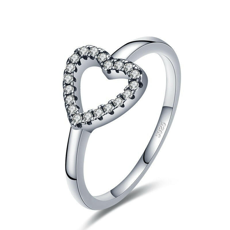 Kaze Vintage Heart Ring | S925 Sterling Silver Sparkling Heart Ring